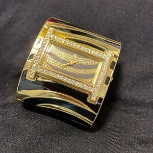 NEW Marciano Stainless Steel Wide Animal Print Gold Watch